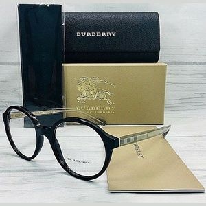 Burberry Eyeglasses Round Style Black w/Demo Lens